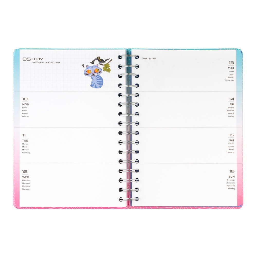 Grupo Erik Kpop Demon Hunters - 2026/2027 12 Months A5 Week View Academic Diary Schulplaner - Mehrfarben